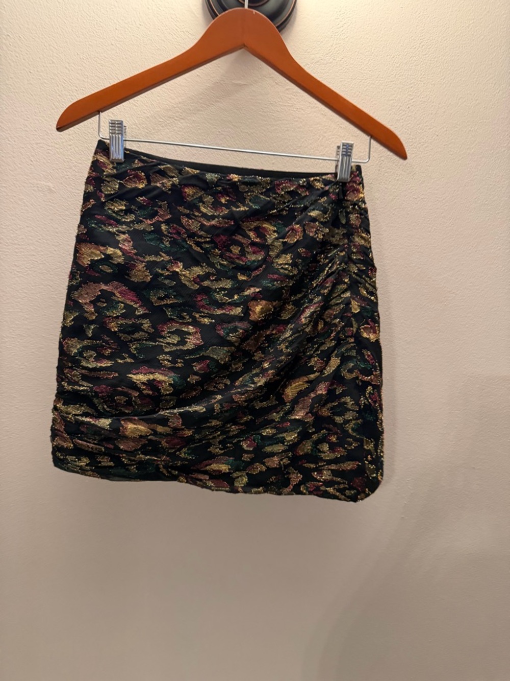 Saint Laurent Paris Metallic Mini Skirt